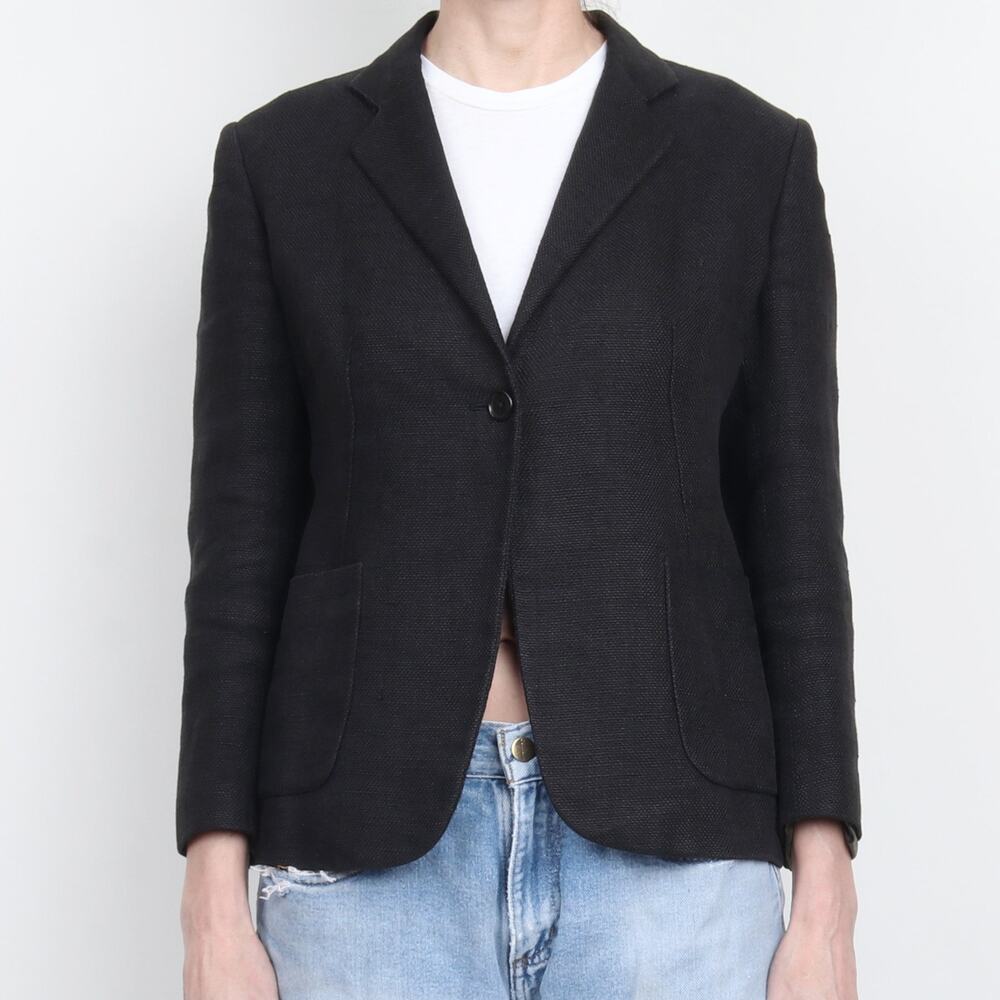Burberry London 100% Linen Black Blazer S
